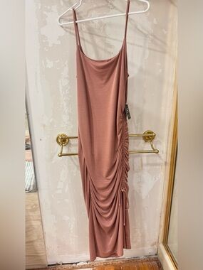 Women’s Ruched Slip Dress in Dusty Rose